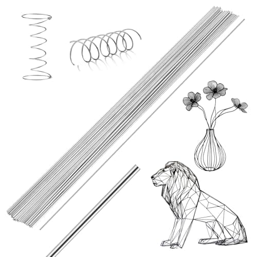 Image of 30 Pcs Stainless Steel Spring Wire Assortment Kit, 400mm x 2mm Think Stainless Steel Wires, Straight Wire Ropes for DIY RC Model, Ship Model