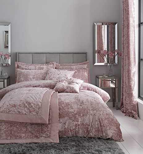 Image of Catherine Lansfield Crushed Velvet King Duvet Set Blush