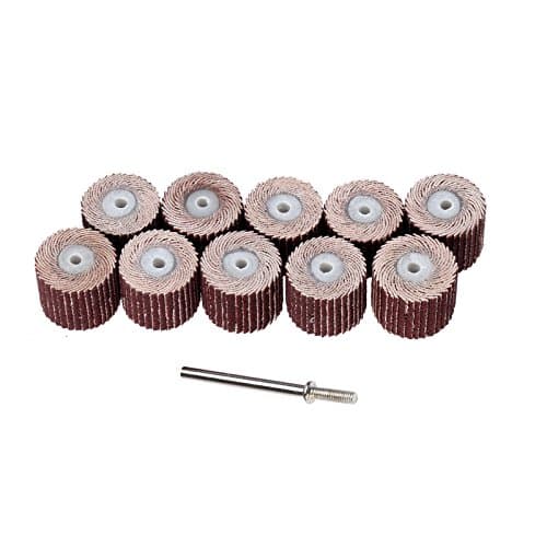 Image of Dophee 10PCS Flap Wheel, 15mm Sanding Polishing Wheel Disc 240# Sandpaper Flap Brush with 3mm Mandrel Set for Rotary Tools