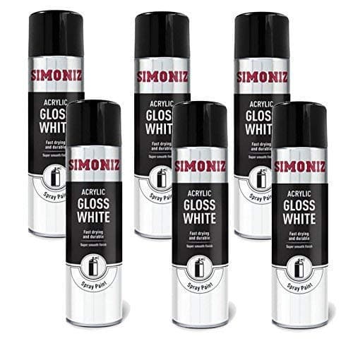 Image of SIMONIZ Spray Paint Aerosol 500ml CAN White Gloss x6