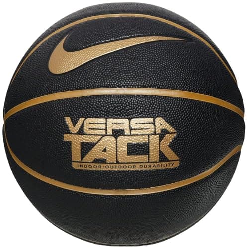 Image of Nike Unisex - Adult Versa Tack 8P basketball, black/metallic gold/black/metallic gold, 7