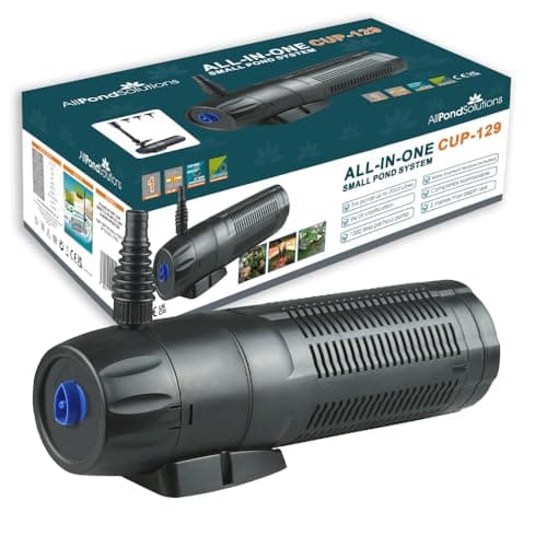 Image of AllPondSolutions CUP-129-1000L/H All in One Pond Pump Filter with Fountain and 9w UV Steriliser Algae Control for Ponds up to 1000L