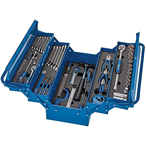 Image of Draper 70282 Tool Kit with Cantilever Toolbox, (90 Piece), Blue and Black