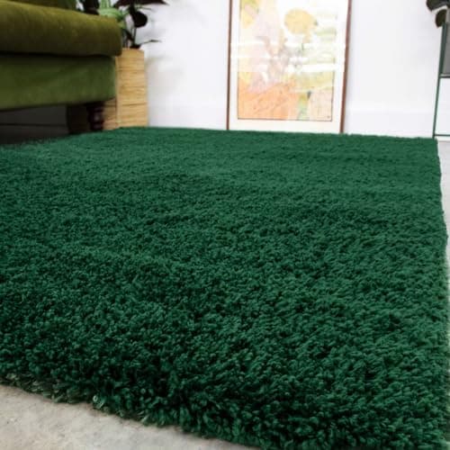 Image of Luxury High Pile Fluffy Super Soft Shaggy Forest Green Living Room Area Rug Durable Thick Plush Carpet Shag Bathroom Mat Bedroom Hallway Rugs 200cm x 290cm