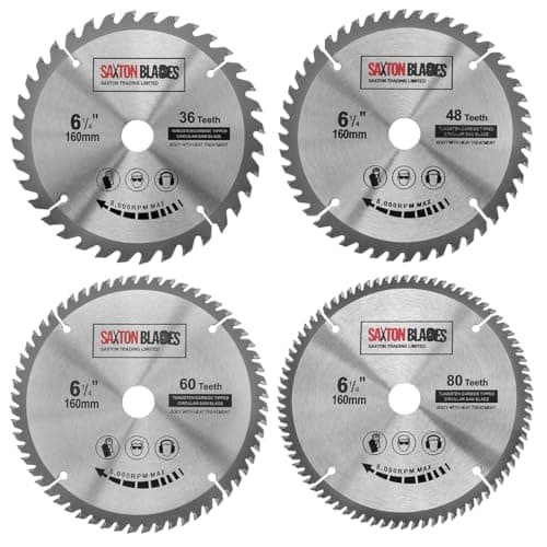 Image of 4X Saxton TCT Circular Wood Saw Blades 160mm x 20mm (16mm ring) for Festool TS55 Bosch Makita Pack D