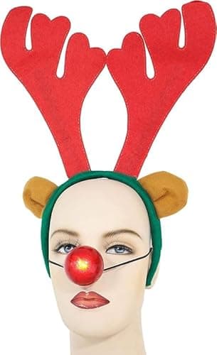 Image of Toyland® Christmas Reindeer Antlers & Flashing Nose…