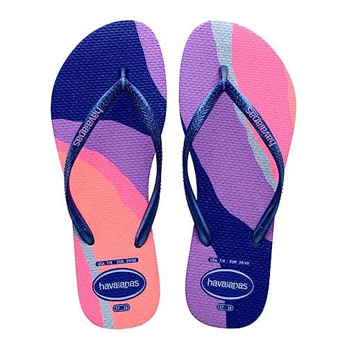 Image of Havaianas Slim Palette Glow (Mini Me) Girls FlipFlop Marine Blue 10/11 UK Child