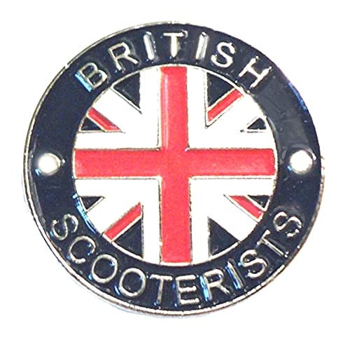 Image of Metal Enamel Pin Badge Brooch British Scooter Mod Vespa Lambretta Union Jack