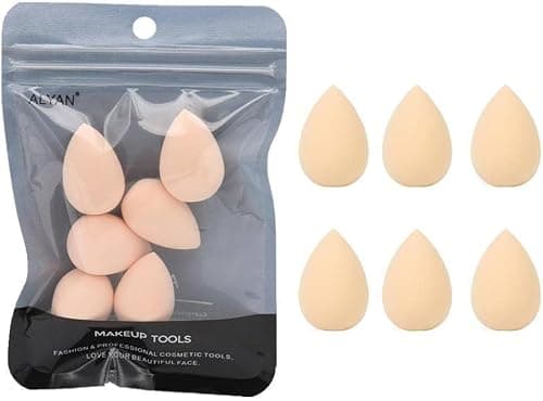 Image of 6PCS Mini Makeup Sponge Small Beauty Sponge Blender Set for Foundation, Powder, Concealer Highlight,and Eye Shadow, Puffs and Wedges