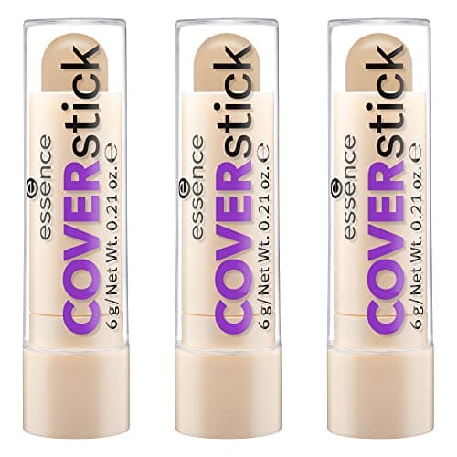 Image of essence COVERstick, concealer, 30 Matt Honey, nude, for combination skin, for blemished skin, colour-correcting, mattifying, matt, oil-free, fragrance-free, pack of 3 (3 x 6g)
