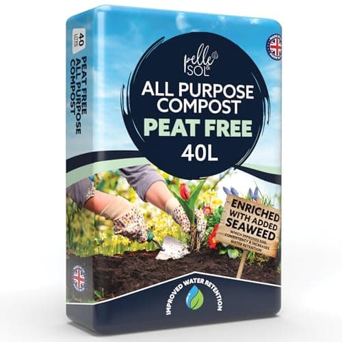 Image of Pelle & Sol 40L Peat Free Compost - All Purpose, Bio & Wood Fiber, Enriched with Seaweed & Volcanic Dust, Ideal for Outdoor Plants, Vegetables, Seed Starting, Potting Soil, Organic Gardening Soil