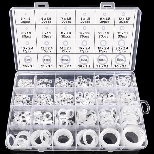 Image of Lyeteung 480 PCS 24 Sizes O-Ring Gasket Kit, Silicone O-Ring Assortment for Plumbing, Auto Repair, White