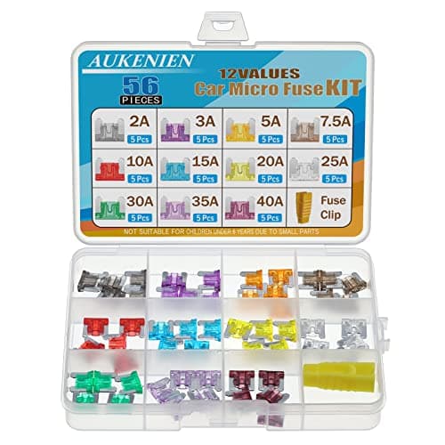 Image of AUKENIEN Low Profile Mini Fuses Kit Automotive Auto Car Micro Blade Fuse 2A 3A 5A 7.5A 10A 15A 20A 25A 30A 35A 40A ATM Replacement Fuse for Vehicle RV SUV Motorcycle Truck Motor Boat