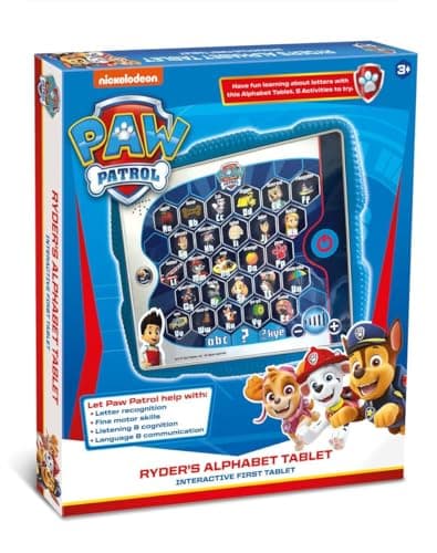 Image of Paw Patrol Toys,Paw Patrol Ryder's Alphabet Tablet Toy for Kids - Helps Child Develop Words and Sound Recognition, Listening - Featuring 5 Fun Interactive Activities, 3+ Years,Blue