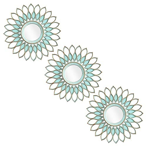 Image of Aeveco Small Round Decorative Mirrors Pack of 3 for Room & Home | Green Circle Mirrors Modern Wall Decor Gifts for Women & Moms