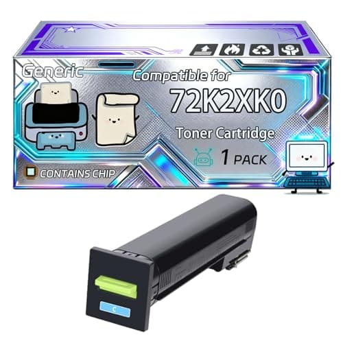 Image of 72K2XK0 Toner Cartridge Compatible for Lexmark CS820 CS820DE CS820DTE CX820DE CX825 CX825DE CX860 Printers, With Chip, 43000 Pages, Vibrant Colours (1 Pack Cyan)