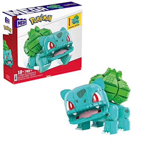 Image of MEGA Pokémon Action Figure Building Toys for Kids, Jumbo Bulbasaur with 355 Pieces, Buildable and Poseable, 7 inches, 7 Year Old Gift Idea