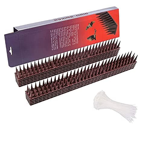 Image of 12PCS Fence Wall Spikes Bird Spikes Defence Spikes Pigeons Small Birds Spikes Bird Deterrent Repellent Fence Birds Defence Spike and 100PCS Nylon Zip Ties for Pigeons, Small Birds, Cats