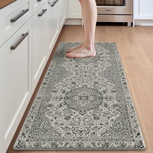 Image of DEXI Kitchen Mat 60 x 150 cm, Anti-Fatigue Cushioned Standing Mats Non Slip Waterproof, Extra Large Washable Carpet Runner Rugs for Floor, Laundry, Home Office, Grey