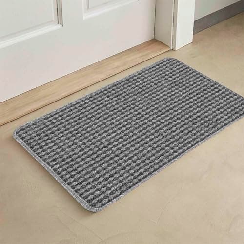 Image of Rugs by Desire Eden Washable door mat Kitchen mat - Floor mat Door Dirt Trapper - Non Slip Door mats indoor - Grey, 40x60 cm