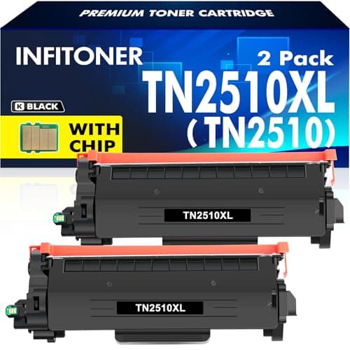Image of TN2510 TN2510XL TN-2510XL Toner Cartridge Compatible for Brother TN-2510 TN 2510XL TN 2510 for HL-L2400DW HL-L2400DWE MFC-L2800DW DCP-L2620DW MFC-L2860DWE DCP-L2627DW With Chip (2-Black)