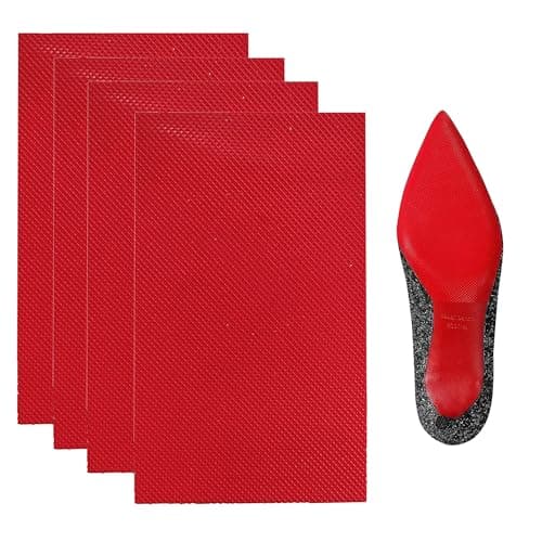 Image of 2 Pairs of Red Shoe Heel Pads for Women, Self-Adhesive Sole Protector, Heel Protectors for Shoes, Shoe Grips Anti Slip, for Louboutin Sole Protectors for High Heels, Leather Shoes, Casual Shoes, Etc.