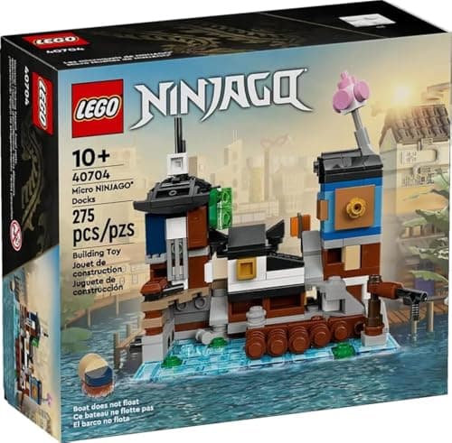 Image of LEGO NINJAGO 40704 Micro Docks Building Set: Miniature Version of NINJAGO City Docks with Market, Tearoom, Arcade, and Apartments (275 pcs)