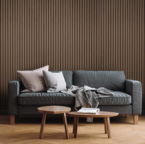 Image of Fuse Acoustic Wooden Wall Panel in Smoked Oak, 240cm x 60cm (2 Pack)