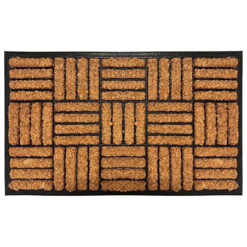 Image of EDS Coco Coir Door Mat with Rubber Backing Floor Mat Outdoor Mat Heavy Duty Doormats Shoe Scrapper Removes Grass and Dirt, for Front Door, Patio and Entrance (45 X 75 CM) (PACK OF 1)