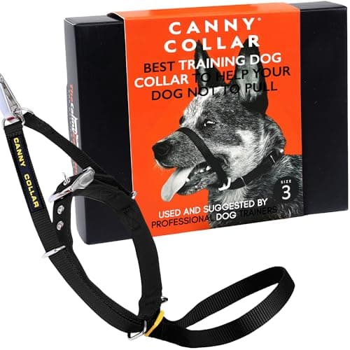 Image of Canny Collar No-Pull Dog Headcollar | Train Your Dog To Stop Pulling & Walk On a Regular Collar & Loose Lead | Kind, Safe, Comfortable Training Aid | Black – Size 3