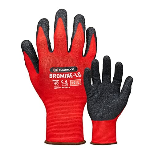 Image of Blackrock Pro Grip Work Gloves, Heavy Duty, Latex Rubber Handling, Protective, Gardening, Builders, Construction, Thick Safety Gloves, DIY, forestry, DexraFit - Size 10/XL