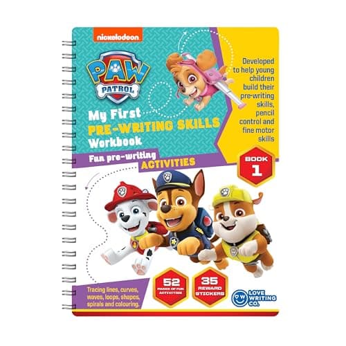 Image of PAW PATROL My First Pre-Writing Skills Activity Book | First Writing Steps Ages 2+ | Build Pencil Control | Pre-writing Skills | [Ring-bound] 52 Pages & 35 Stickers