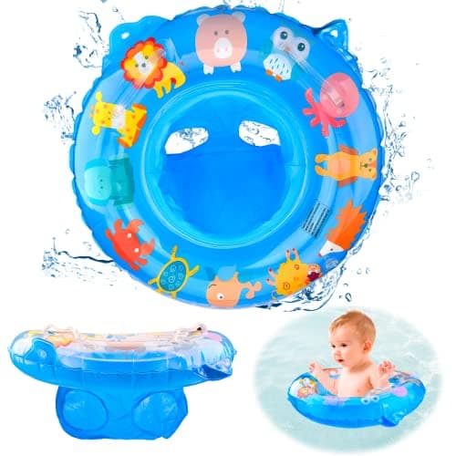 Image of Vibbang Baby Swimming Ring Float Inflatable Baby Swimming Ring with Seat Infant Training Children Baby Swim Pool floats Bathing Accessories for Age 6-36 Months Toddler Kids