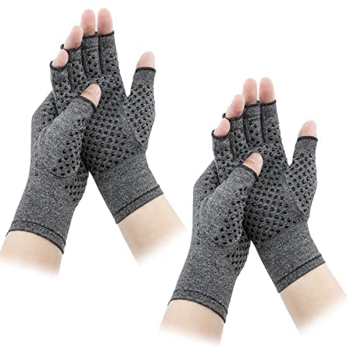 Image of LXMY 2 Pairs Arthritis Gloves,Compression Gloves,Providing Warmth and Compression to Promote Healing,Fingerless Design,Relieve Pain from Rheumatoid Arthritis and Carpal Tunnel(S)