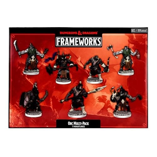 Image of WizKids D&D Frameworks: Orcs Miniatures Set - Unpainted Unassembled Customizable Miniatures. Dungeons & Dragons