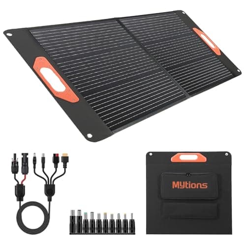 Image of 100W Portable Solar Panel for Power Station, Compatible with Jackery, Ecoflow, Bluetti, Anker and More Portable Power Stations, Weatherproof for Camping, RV, Emergency Power (100W)