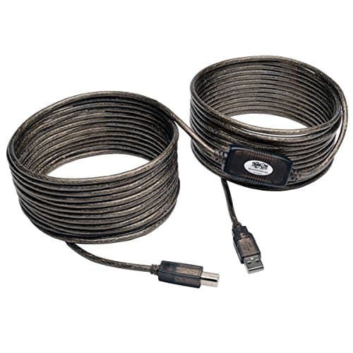 Image of Tripp Lite USB 2.0 Hi-Speed A/B Active Repeater Cable (M/M), 11 m / 36-ft. (U042-036)