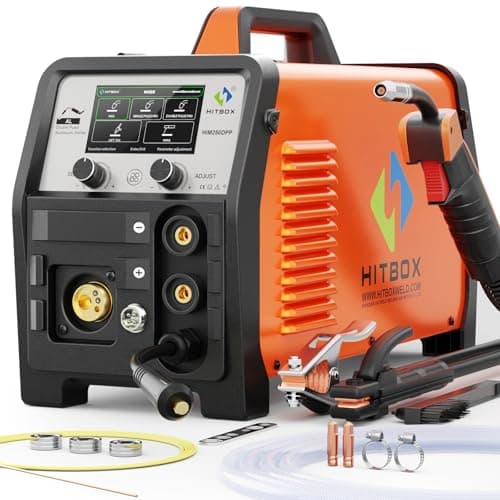 Image of HITBOX 8 in 1 Professional 200A Dual Pulse Aluminum MIG Welder, 240V Multi-Process Welding Machine for Single/Dual Pulse MIG, Lift TIG, MMA, Spot Welding, Gas Gasless and Spool Gun Compatible