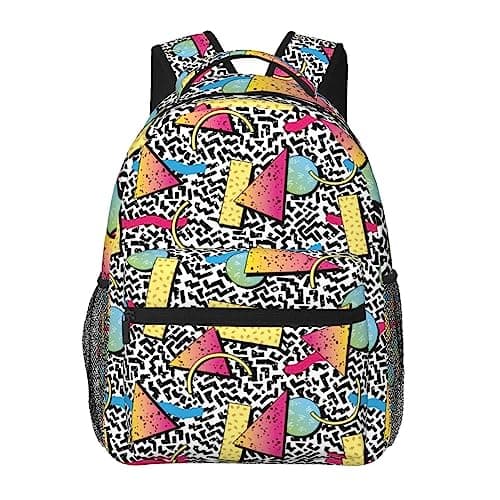 Image of NUYFVG Retro 80S 90S Backpack Adjustable Shoulder Strap Bookbag, Casual Daypack Lightweight Backpack for Adults