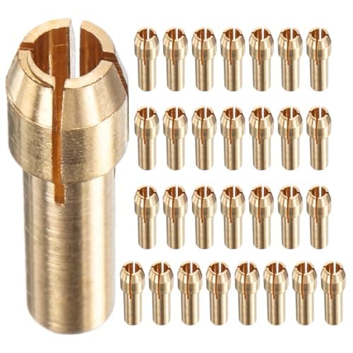 Image of M METERXITY 30-Pack Brass Drill Chuck, 1/8 Inch/ 3.2 mm Collets Set Quick Change Replacement 4.2mm Shank Diameter for Rotary Tools/Electric Drills [Golden]