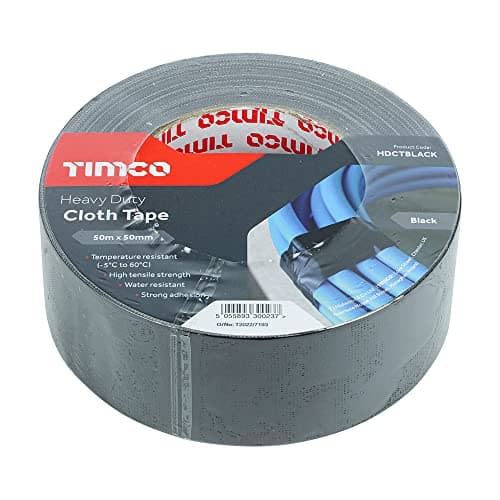 Image of TIMCO Heavy Duty Cloth Tape - 50m x 50mm - Black