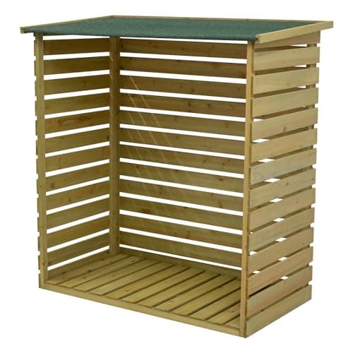 Image of Woodside Treated Wooden Heavy Duty Log Store Garden Storage Shed