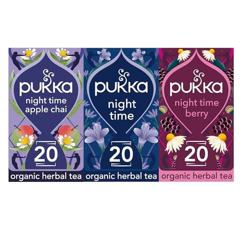 Image of Pukka Herbs Sleep Tea Bundle, Night Time, Night Time Berry & Night Time Apple Chai, 60 Teabags
