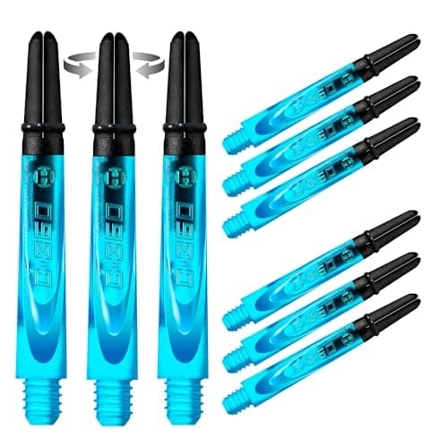 Image of Harrows Darts 3 x Sets of Carbon 360 Dart Stems - 9 Dart Shafts in Total - Available in 3 sizes - Tough Carbon Composite - Medium Aqua