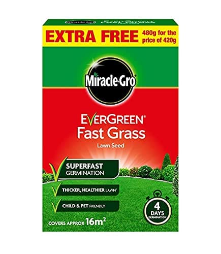 Image of Miracle-GRO Evergreen Fast Grass Lawn Seed - Super Fast Germination 480g with a Thank You Sticker