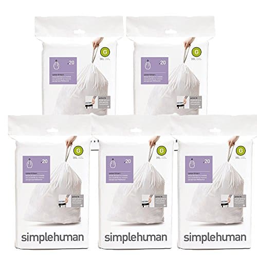 Image of Simplehuman Bin Bag 100 Liners Size G (30 litres) 5 pack of 20