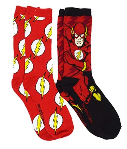 Image of Dc Comics The Flash Logo Barry Men's Casual Crew Sock Set Pack of 2