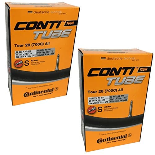 Image of Continental Tour 28 700 x 32-47c Bike Inner Tubes - Presta 42mm Valve (Pair), Black