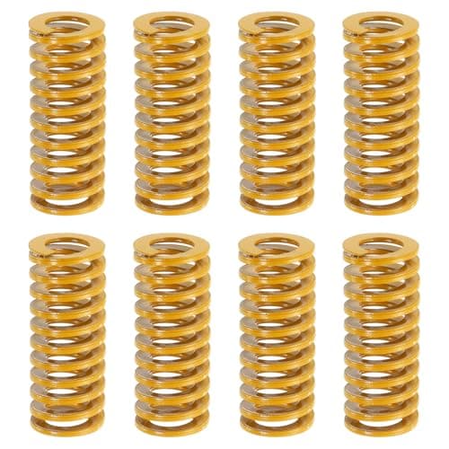Image of sourcing map 8pcs 3D Printer Heating Bed Spring, 20mm OD 50mm Length Light Load Compression Mould Die Spring 3D Printer Compression Spring for 3D Printer Electric Part, Yellow