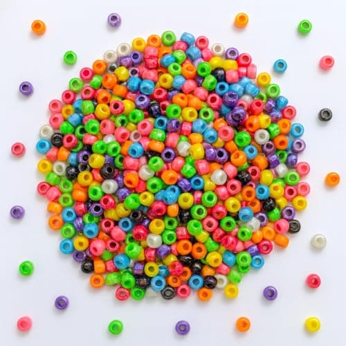Image of Pony Beads for Bracelet Making – 500pcs Multicoloured Kandi Beads Set for Kids Jewellery, Hair Braids & Crafting Projects | 8mm Plastic